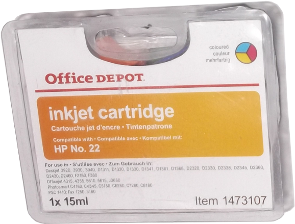 Office Depot Compatible Hp No 22 Inkjet Cartridge - Gadget (600x600), Png Download
