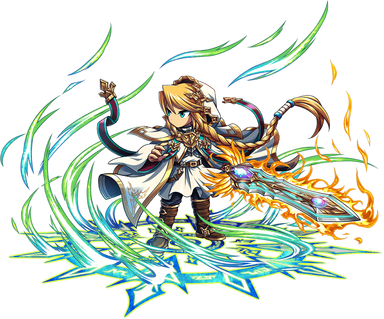 Unit Art 1 Legendary Six Heroes - Brave Frontier Atro Omni (1305x1086), Png Download