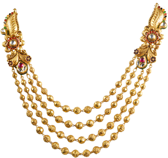 Antique Design Layer Necklace - Gold Joyalukkas Necklace Collection With Price (700x642), Png Download