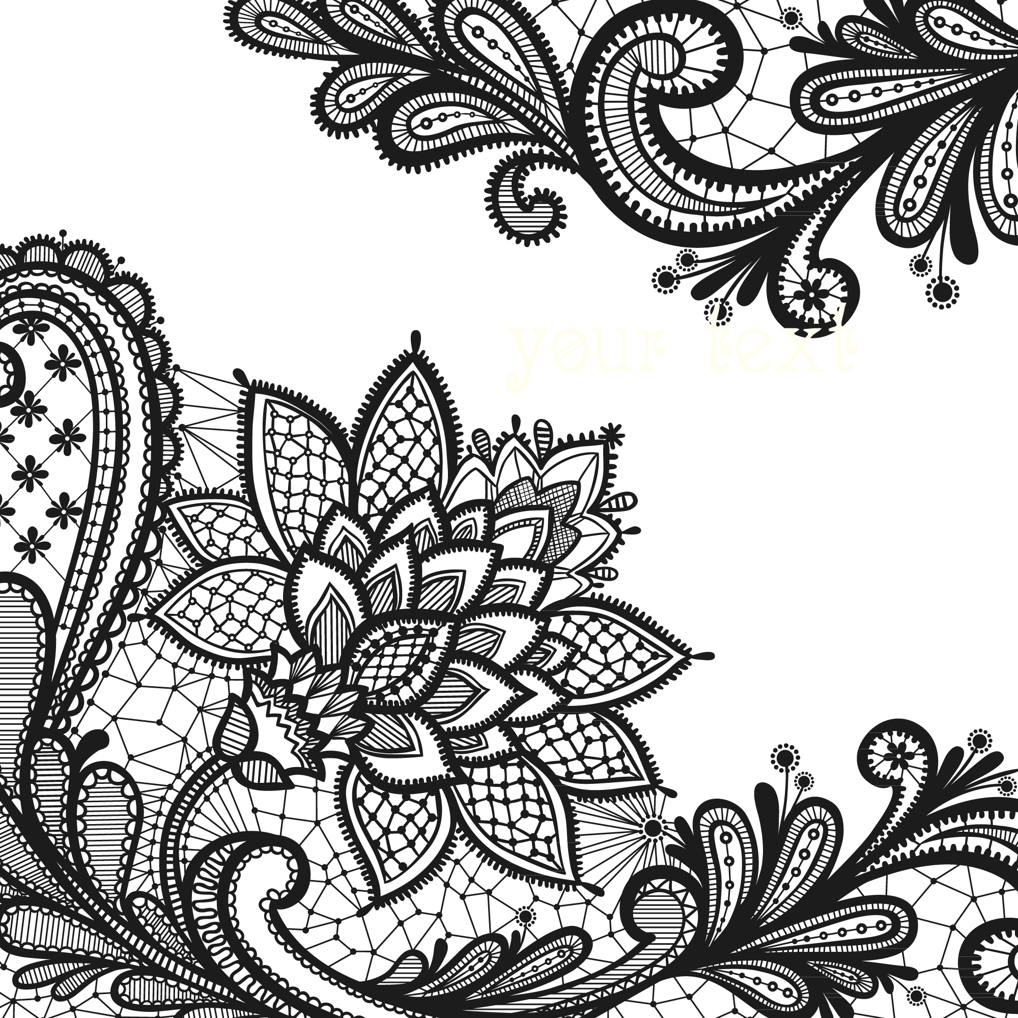 2000 X 2000 8 - Lace Flower Png (2000x2000), Png Download
