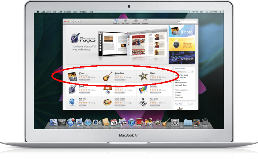 Apple Marketing Material Depicting What The Upcoming - Mac App Store (843x520), Png Download
