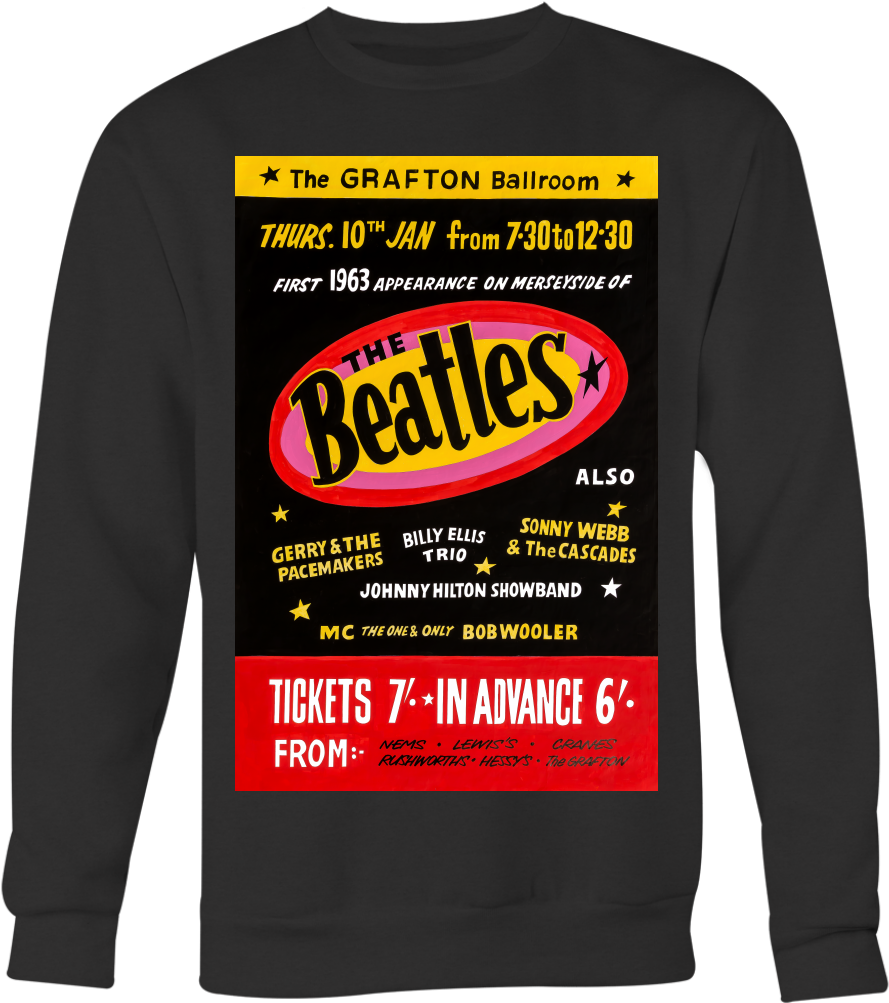 The Beatles At The Grafton Ballroom Sweatshirt - Long-sleeved T-shirt (1024x1024), Png Download