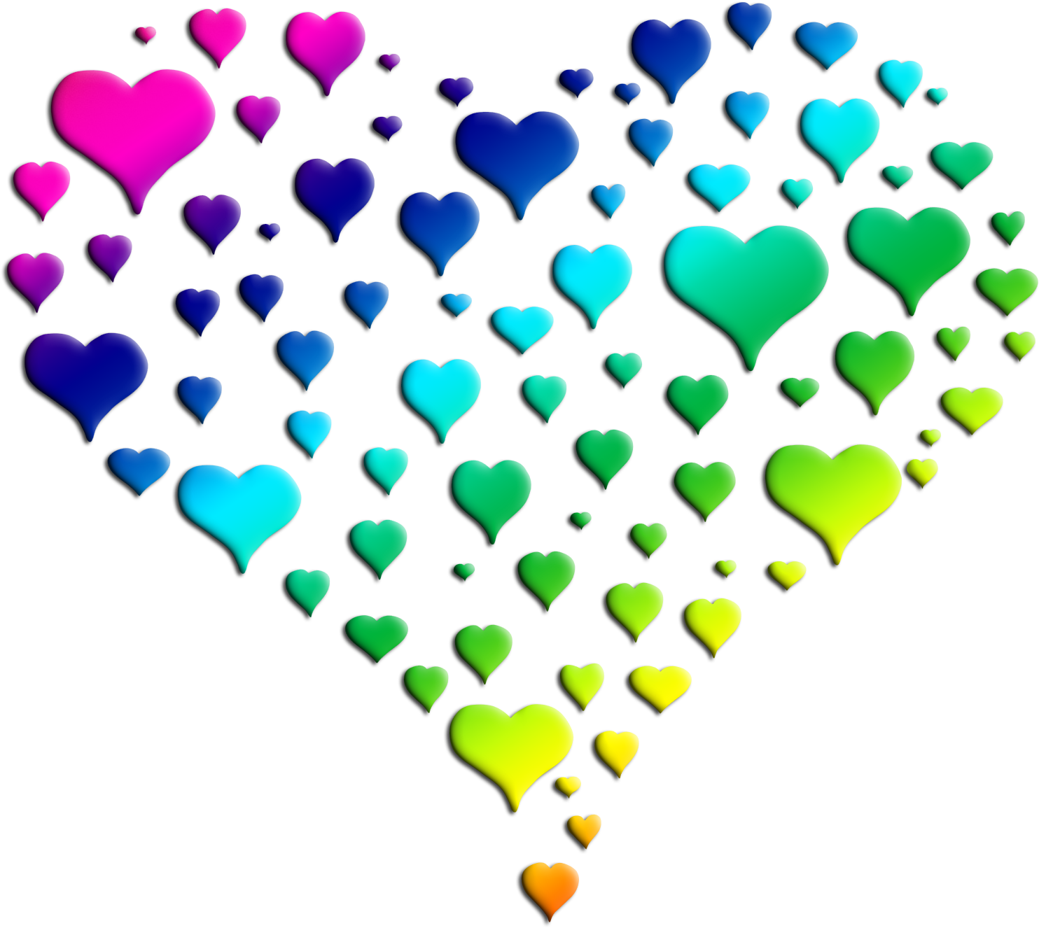 Corações Png - Corações Coloridos Em Png (1500x1500), Png Download