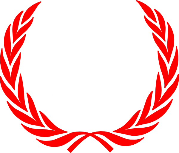 Red Laurel Wreath Vector (600x513), Png Download