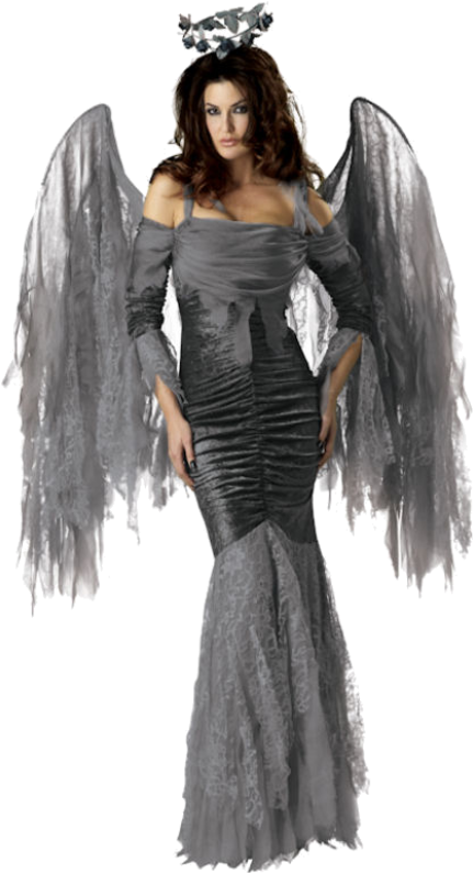 Elite Quality Fallen Angel Costume - Devil And Fallen Angel Couple Costume (500x793), Png Download