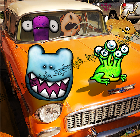 Hot Rod Kudu-lah / Awesome Critter Artwork Featuring - Antique Car (600x600), Png Download