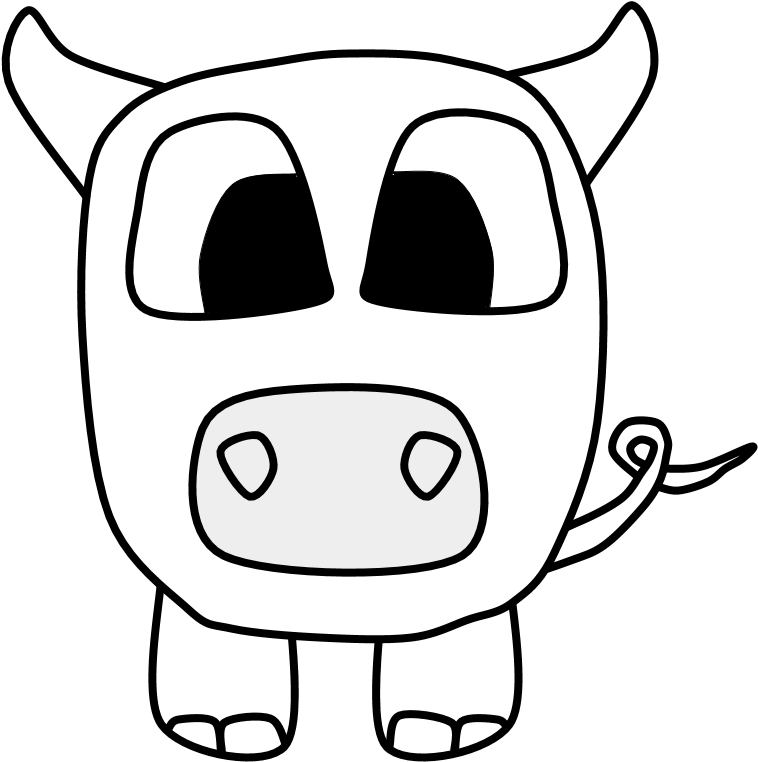 Pig, Big Eyes, Black And White, Cartoon Animal, Png - Sketch (816x1056), Png Download