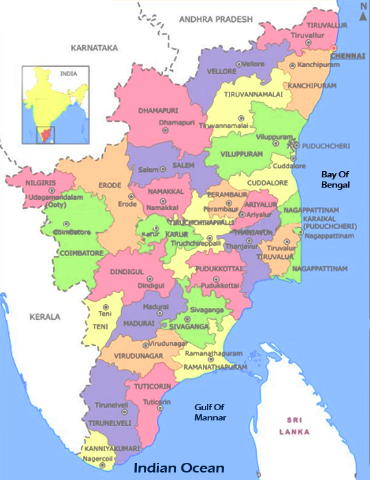 Tamilnadu Map In Tamil (540x701), Png Download