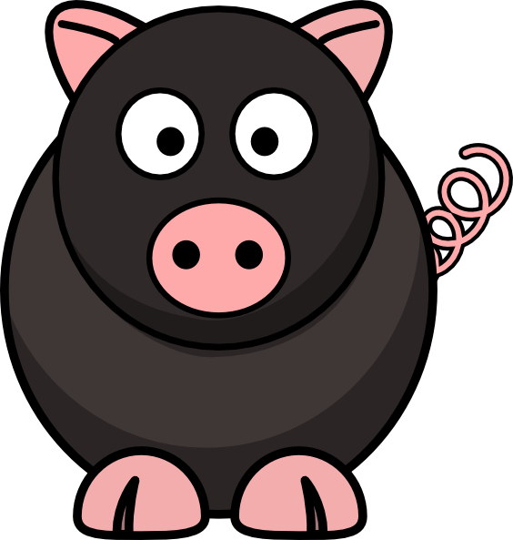 Gray Clipart Pig - Pig Clip Art (564x593), Png Download