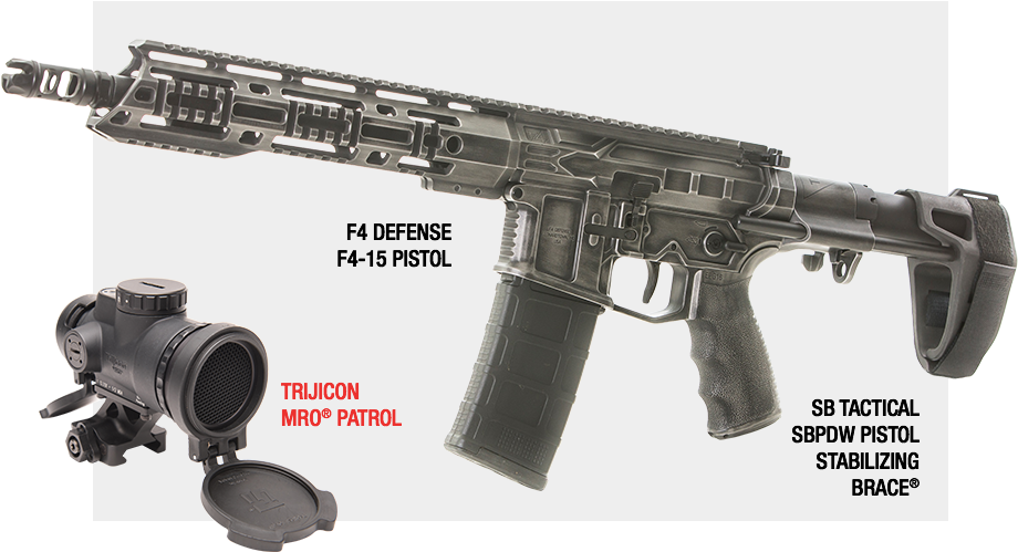 Collection Of Free Pistol Vector Sb Tactical - F4 Defense Ar 15 (1000x498), Png Download