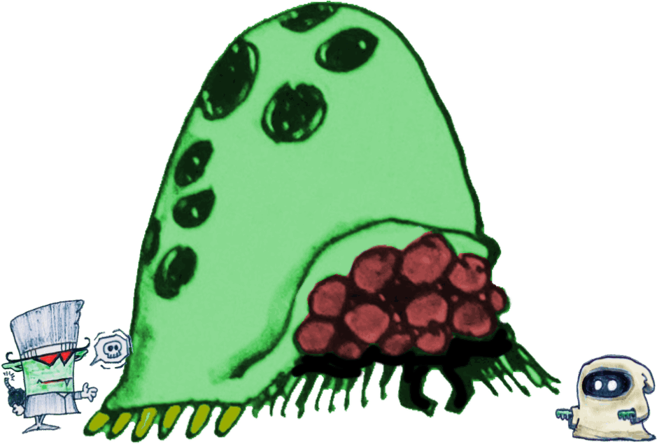 Clyde & Booger Battle A Crypt Crawler - Cartoon (1014x700), Png Download