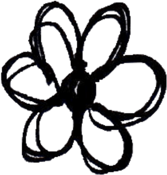 Black And White Tumblr Flower Stickers Topsimages - Flowers Black And White Drawings (2289x2289), Png Download