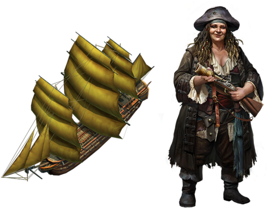 In Addition - Pirates Of The Caribbean Tides Of War Transparent (640x482), Png Download