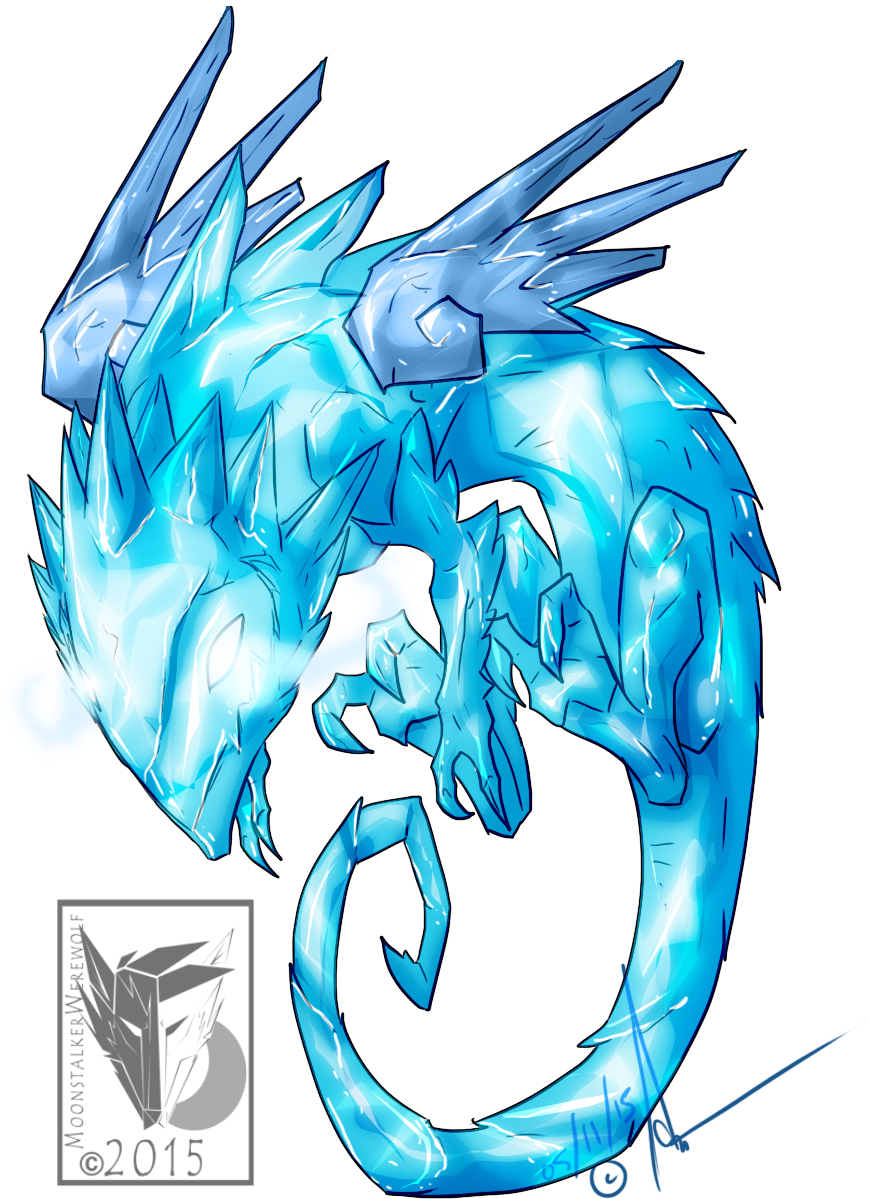 Ice Salamander Dragon - Illustration (940x1299), Png Download