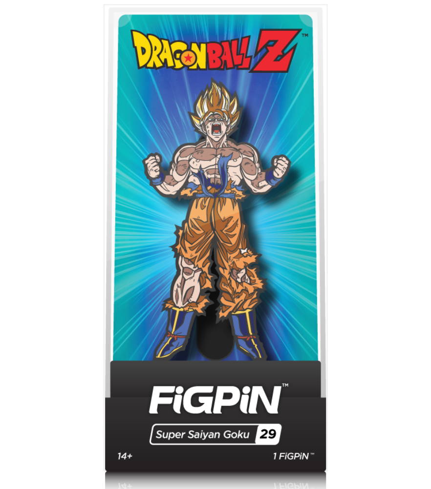 Super Saiyan Goku Enamel Pin, With Display Case, By - Dragon Ball Super Figpin (2000x1000), Png Download