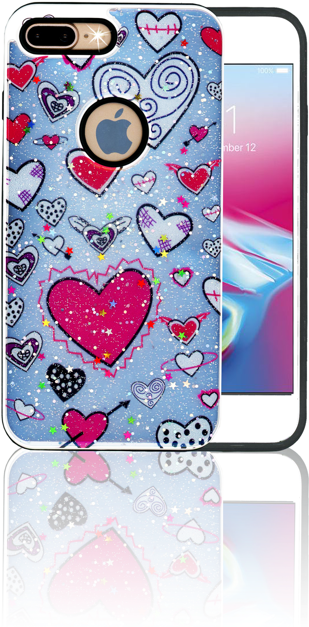 Iphone 7 Plus/8 Plus Mm 3d Heart - Heart (618x1280), Png Download