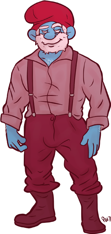 Big Papa Smurf - Papa Smurf (454x800), Png Download