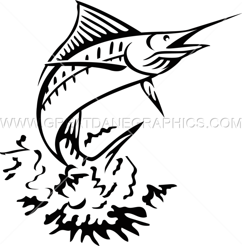 825 X 838 1 - Black And White Marlin Fish (825x838), Png Download