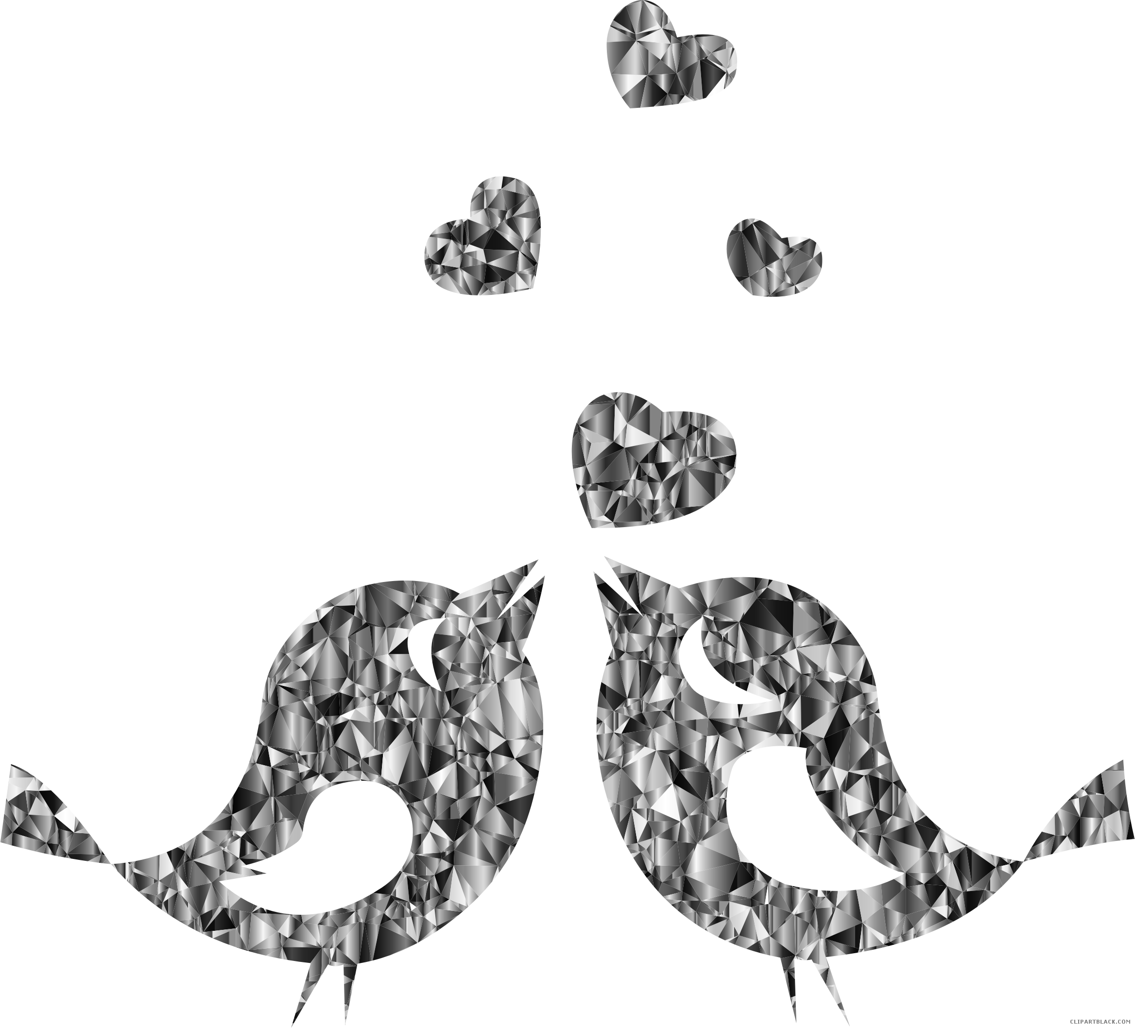 Gallery Of Red Black Bird Png Clip Art 2560 Of A - Black And White Lovebird (2336x2116), Png Download