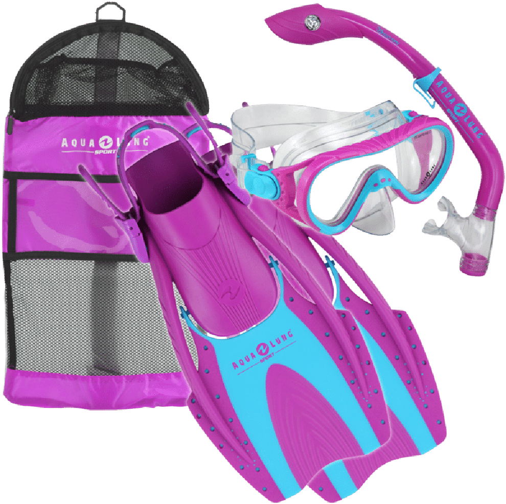 Coral Lx Mask Island Dry Jr - Snorkel Set Red 2017 (1000x1000), Png Download