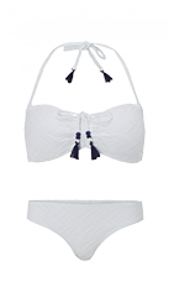 Island Textured Bandeau Top & Bottom - Swimsuit Top (580x1037), Png Download