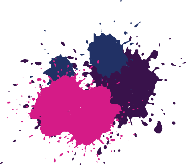 Pink Purple Blue Splash Brush - Illustration (650x577), Png Download
