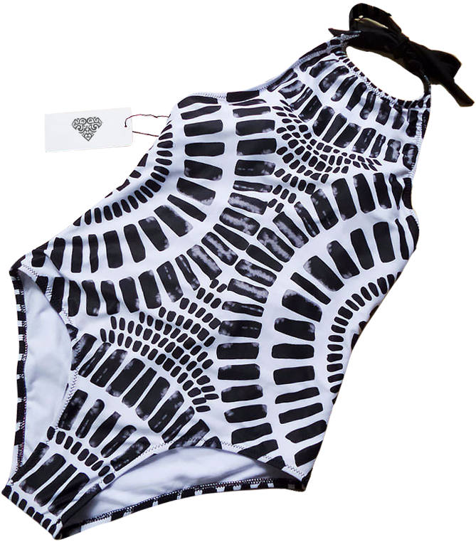 B&w One-piece Swimsuit - One-piece Swimsuit (800x800), Png Download