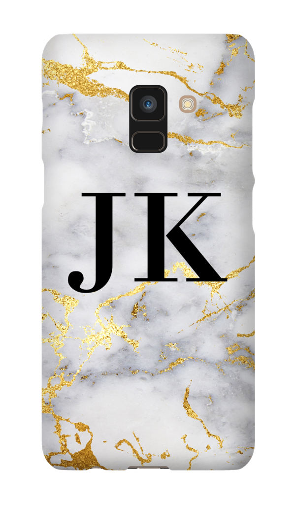 Personalised White X Gold Streaks Marble Initials Samsung - Mobile Phone Case (1024x1024), Png Download