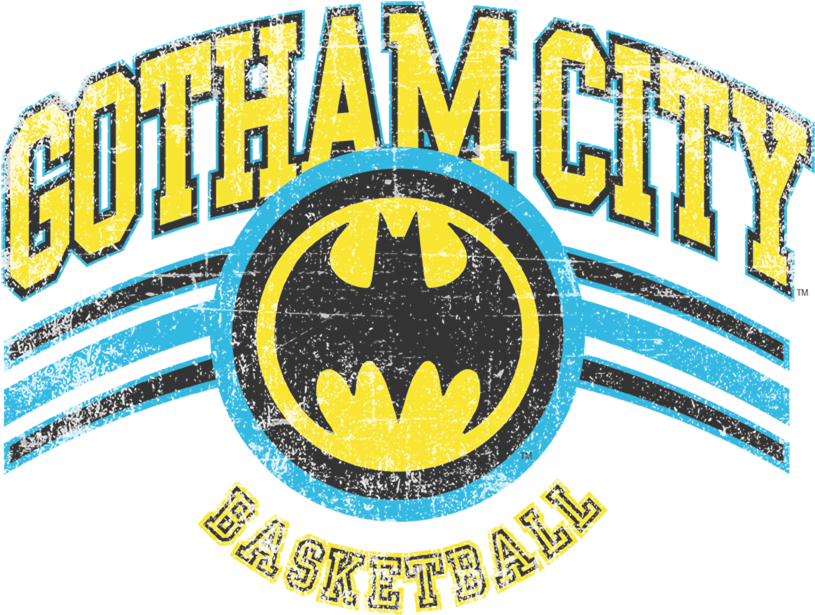 Dc Comics Gotham City Basketball Men's Ringer T-shirt - Emblem (864x682), Png Download