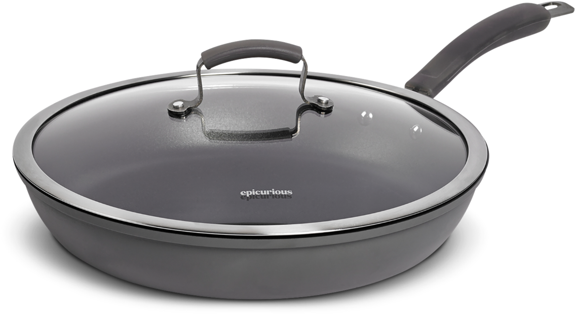 13" Covered Skillet - Frying Pan (1280x1280), Png Download