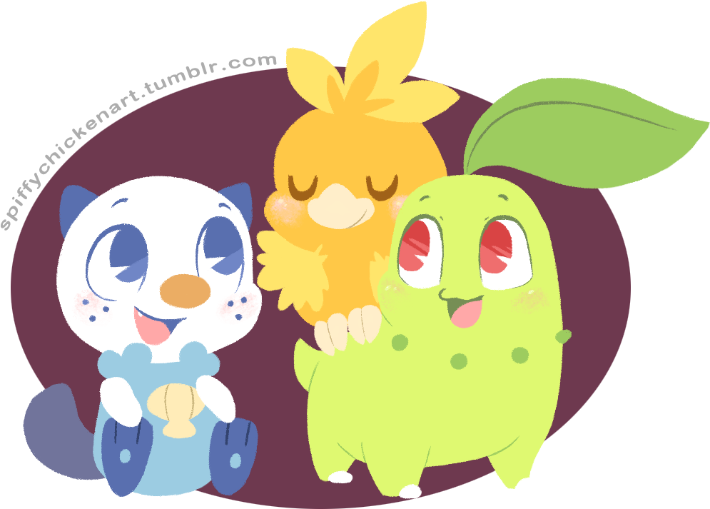 Just Some Starters Having A Good Time~ - Cartoon (1051x787), Png Download