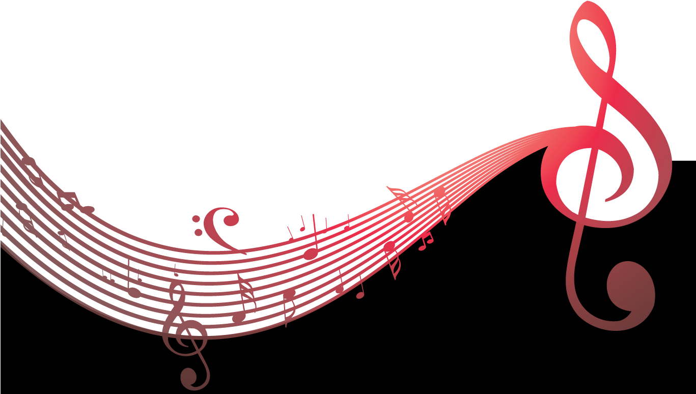 Music Note Trail In Red Divider - Illustration (1366x782), Png Download