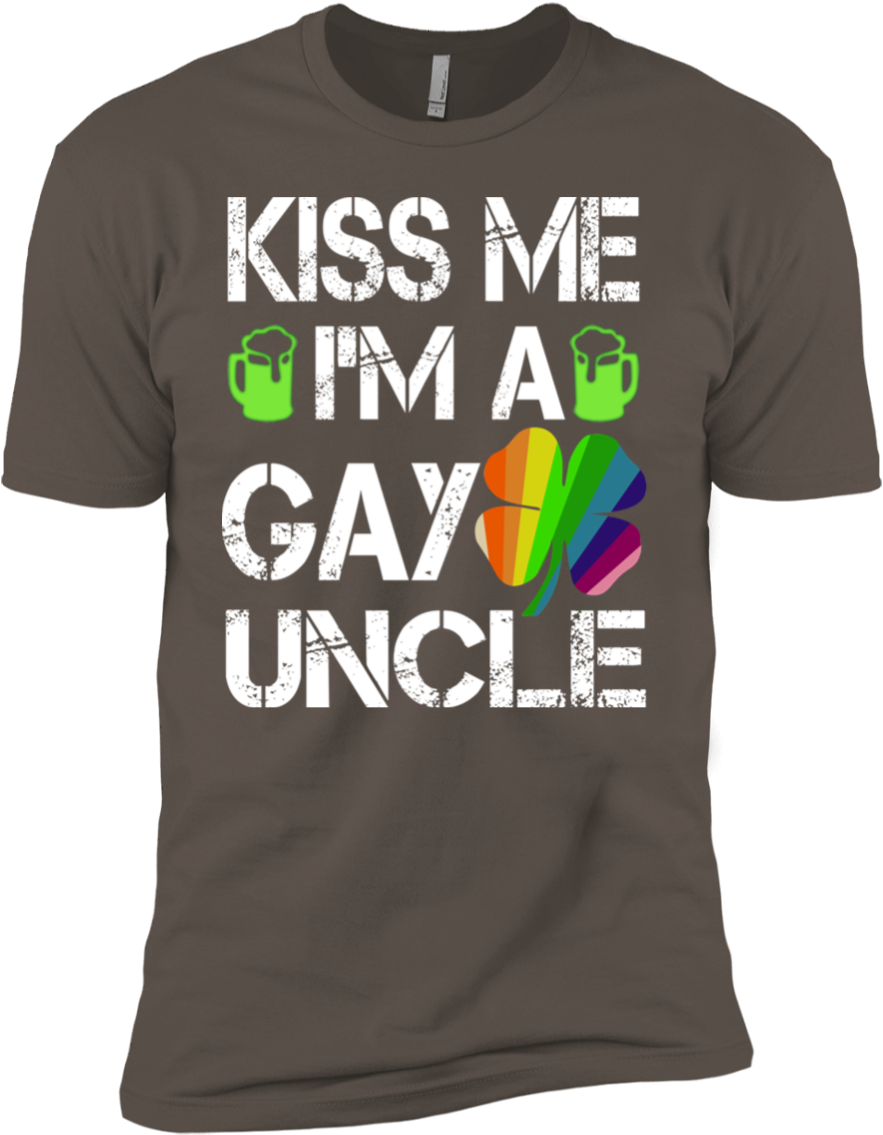 Kiss Me Im A Gay Uncle Next Level Premium Short Sleeve - Active Shirt (1155x1155), Png Download