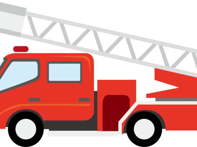 Fire Truck Clipart Animated Fire - Fire Truck Vector Png (640x480), Png Download