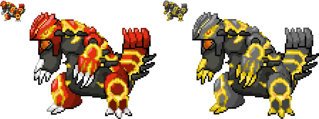 Groudon Sprite Gen 4 (1142x445), Png Download