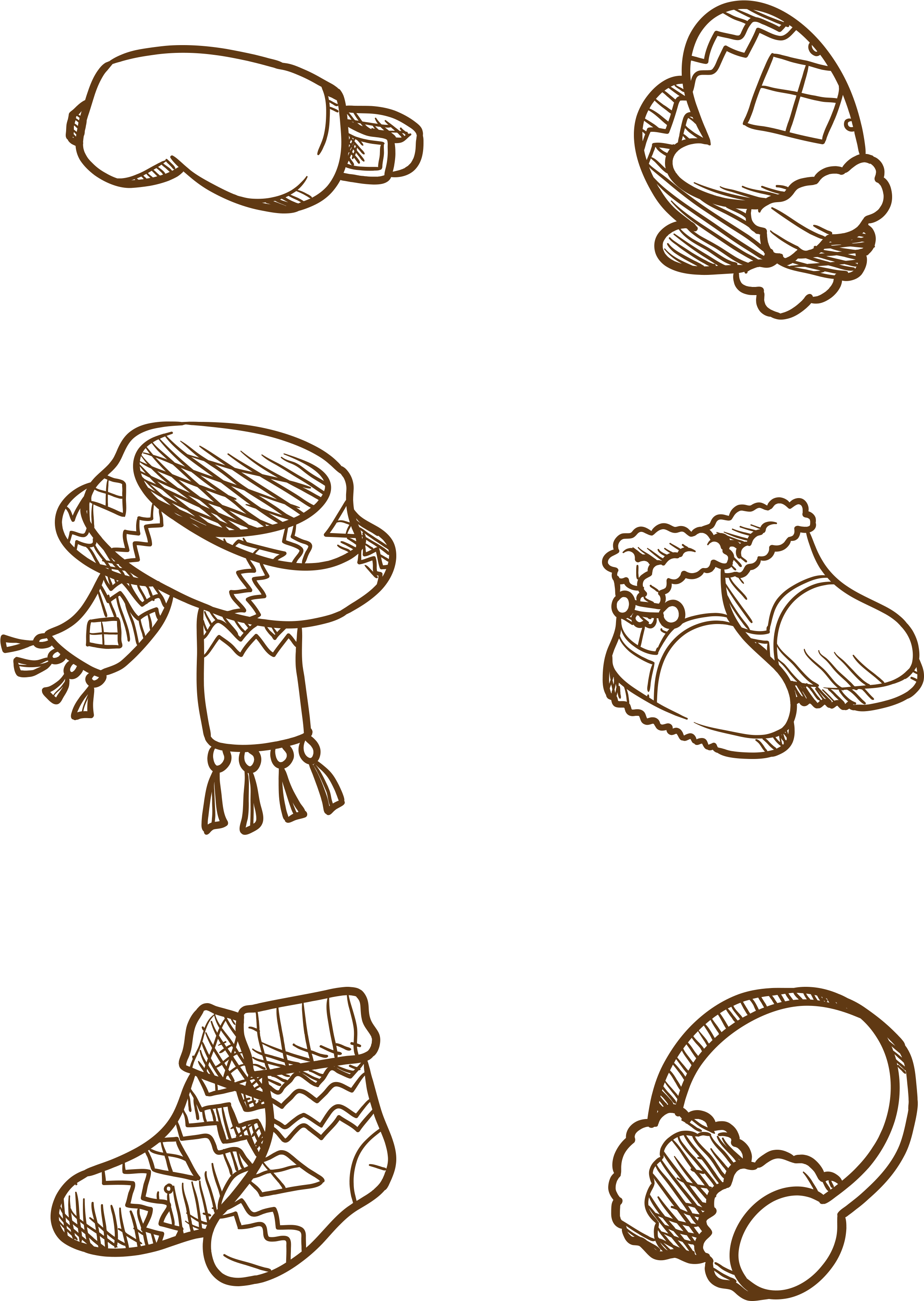 Winter Clothing Cartoon Hand Drawn Png And Psd - Illustration (3072x4107), Png Download