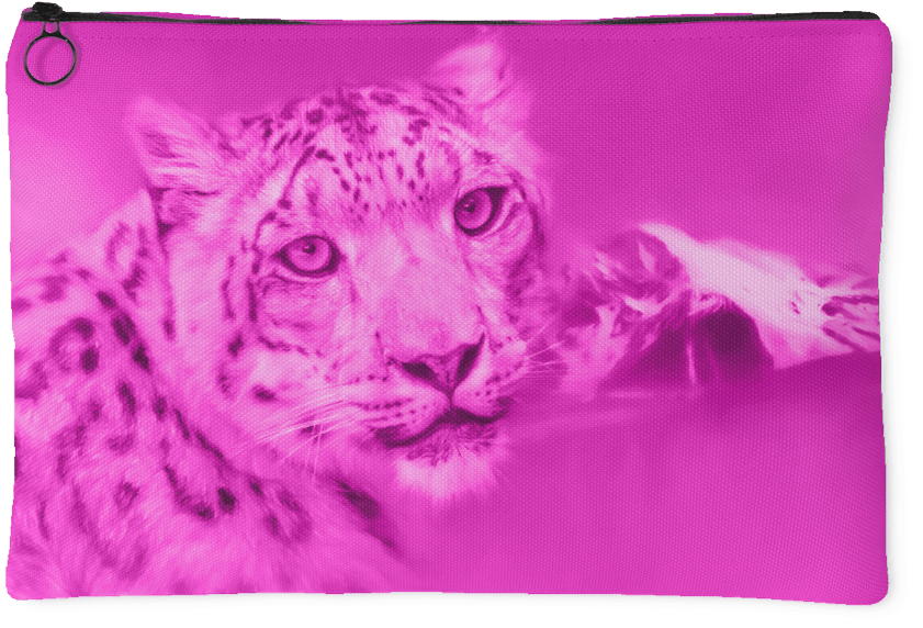 Snow Leopard Mountain Guardian Large Accessory Pouch - Coin Purse (1024x1024), Png Download