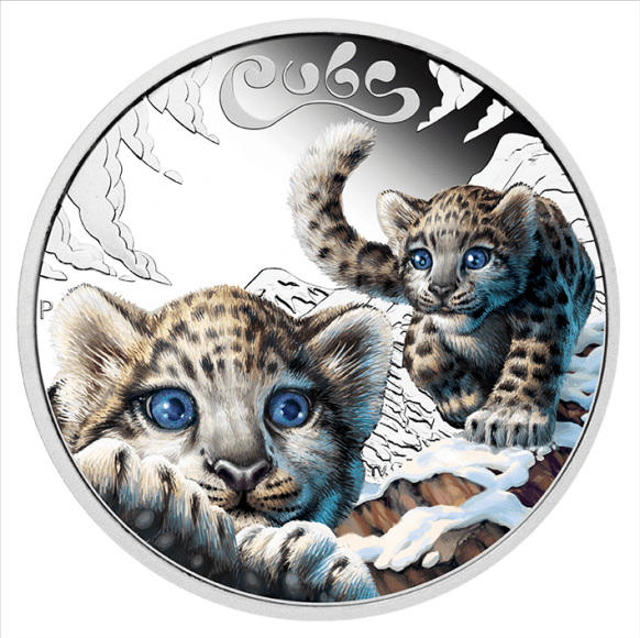01 2016 Thecubs Snowleopard Silver 1 2oz Onedge - Cubs Tuvalu White Lion (582x580), Png Download