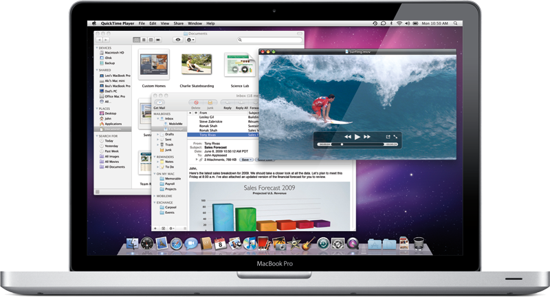 Snow Leopard - Macbook Snow Leopard (800x432), Png Download