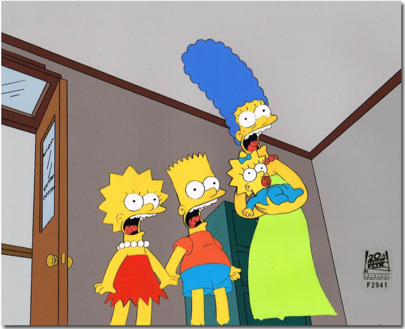 Marge, Maggie, Lisa & Bart Simpson - Cartoon (800x800), Png Download