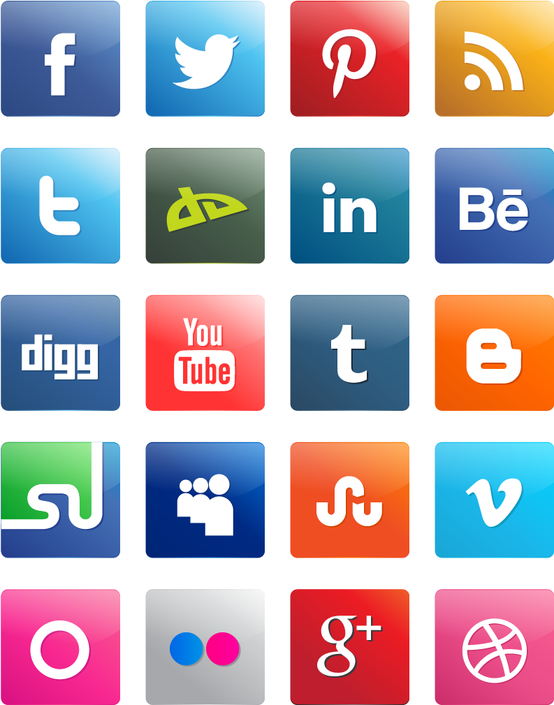 Download Social Media Icons - Media Social Retro Icon (940x1307), Png Download