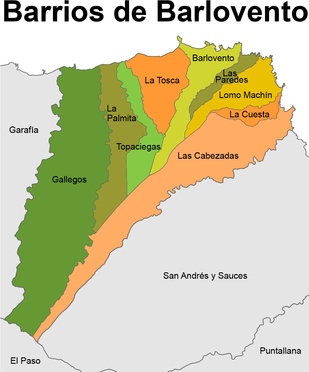 Mapa Barrios De Barlovento - Map (1052x1287), Png Download