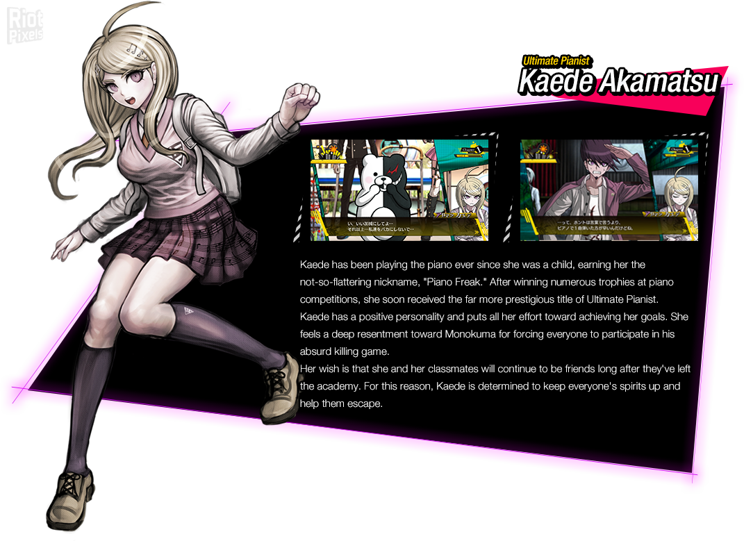 Kaede Akamatsu Full Body Sprite (1071x779), Png Download