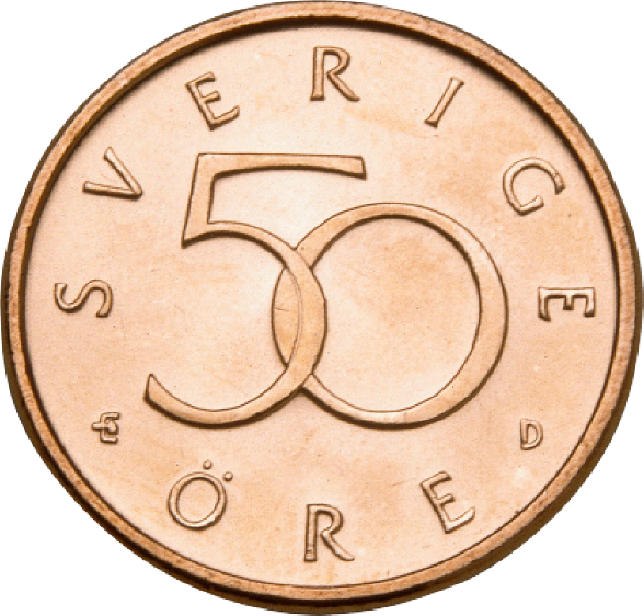 Öre Abolished As Unit Of Coinage - 50 Öre (588x562), Png Download