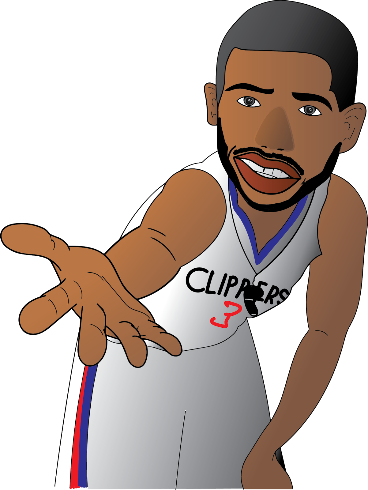 Chris Paul Caricature - Cartoon (1202x1600), Png Download