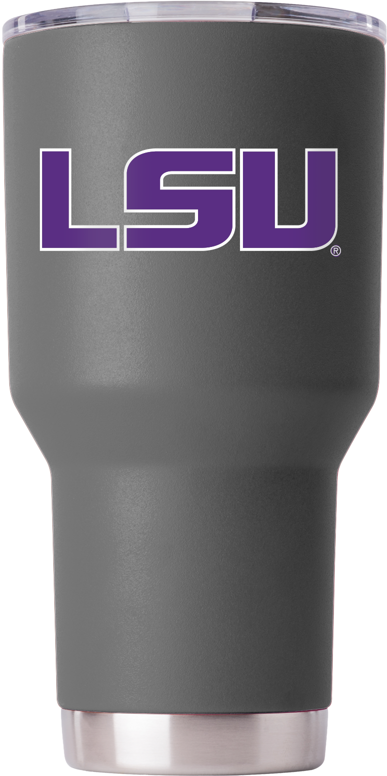 Lsu 30oz Gray Powder Coated Tumbler - Plastic (1805x1805), Png Download