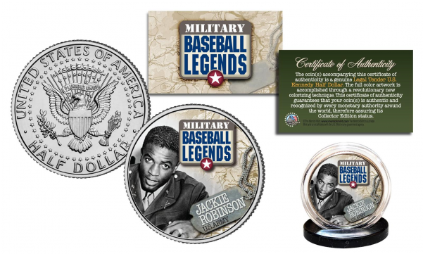 Jackie Robinson Military Baseball Legends Official - Kennedy Half Dollar (600x600), Png Download