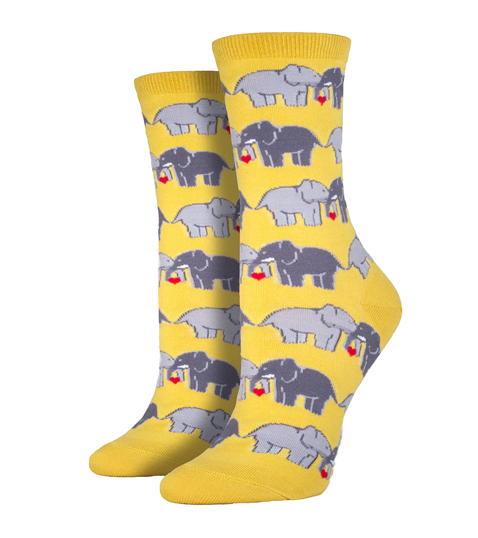 Buttercup Elephant Love Socks - Elephant Socks (1080x1080), Png Download