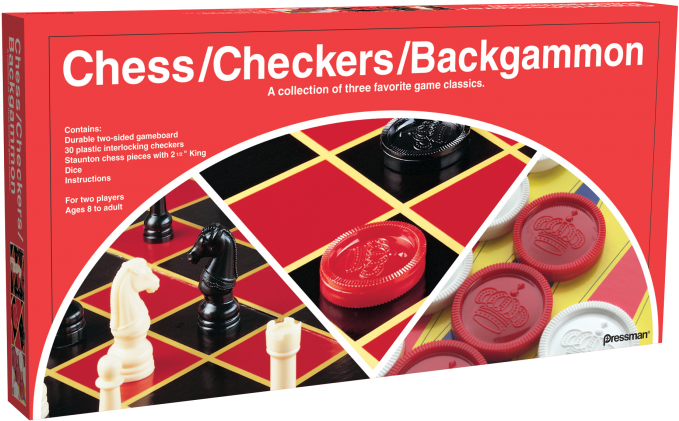 Chess Checkers Backgammon Set (700x442), Png Download
