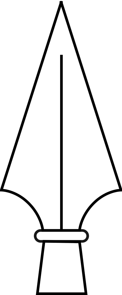 Meuble Héraldique Fer De Lance - Outline Of A Spear (422x1023), Png Download